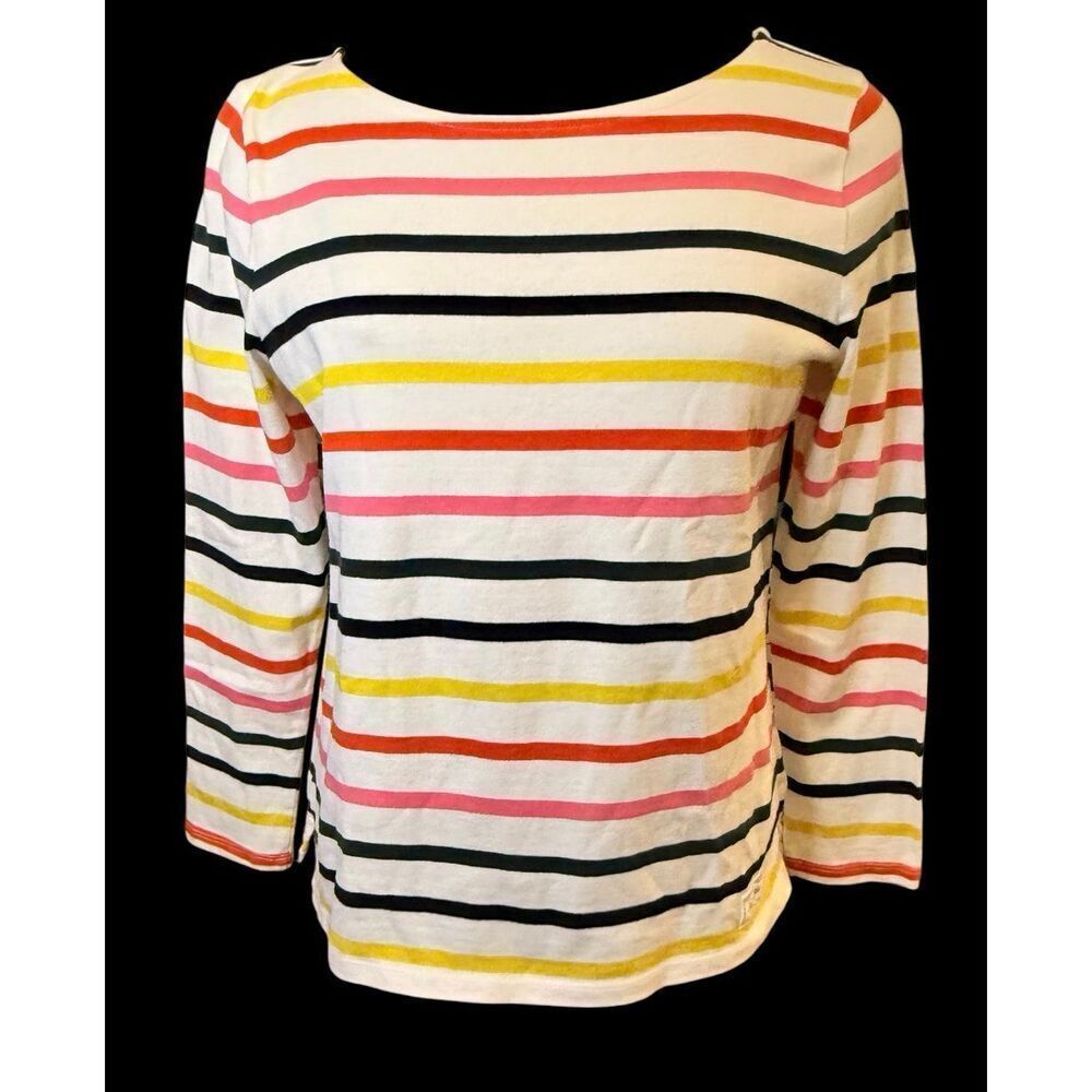 Talbots Striped Cotton Multicolor Long Sleeve Boatneck Pullover Shirt LP Set of - Picture 3 of 16